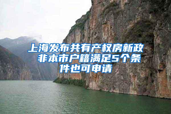 上海发布共有产权房新政 非本市户籍满足5个条件也可申请