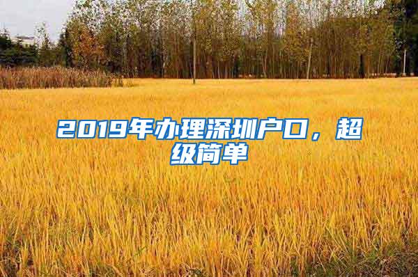 2019年办理深圳户口，超级简单