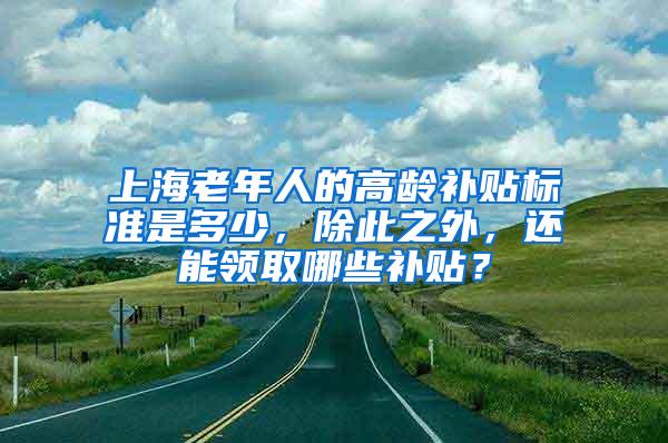 上海老年人的高龄补贴标准是多少，除此之外，还能领取哪些补贴？