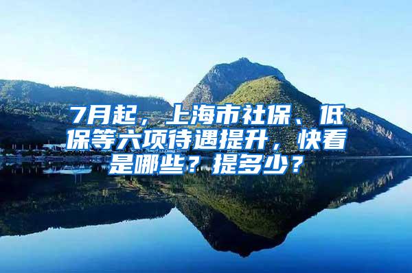 7月起，上海市社保、低保等六项待遇提升，快看是哪些？提多少？