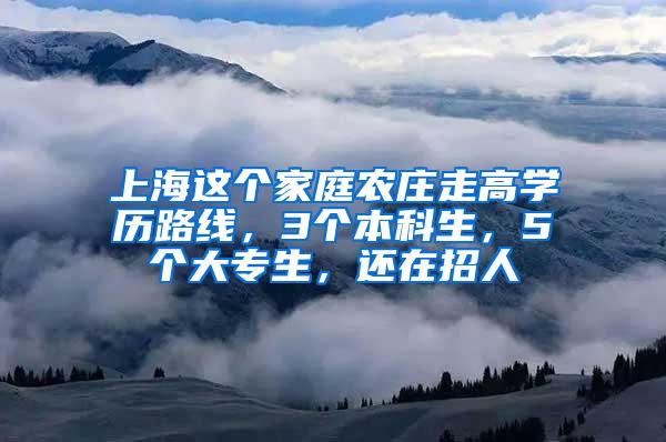 上海这个家庭农庄走高学历路线，3个本科生，5个大专生，还在招人