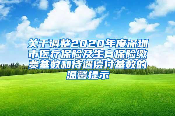关于调整2020年度深圳市医疗保险及生育保险缴费基数和待遇偿付基数的温馨提示