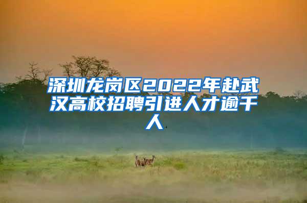 深圳龙岗区2022年赴武汉高校招聘引进人才逾千人