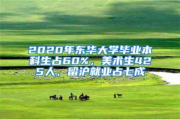 2020年东华大学毕业本科生占60%，美术生425人，留沪就业占七成