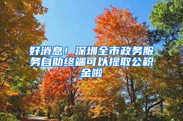 好消息！深圳全市政务服务自助终端可以提取公积金啦