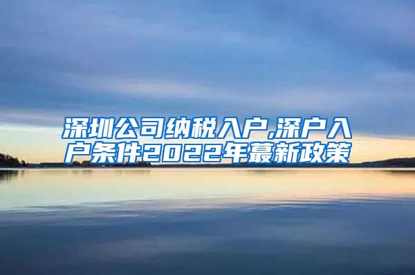 深圳公司纳税入户,深户入户条件2022年蕞新政策