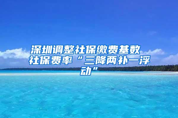 深圳调整社保缴费基数 社保费率“三降两补一浮动”