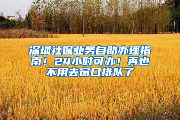 深圳社保业务自助办理指南！24小时可办！再也不用去窗口排队了