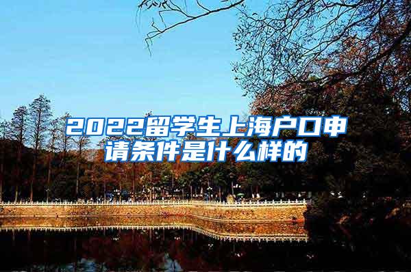 2022留学生上海户口申请条件是什么样的