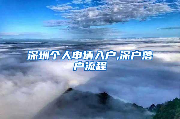 深圳个人申请入户,深户落户流程