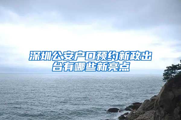 深圳公安户口预约新政出台有哪些新亮点