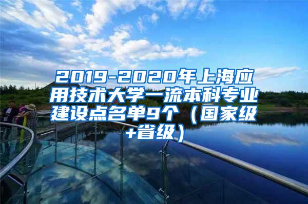 2019-2020年上海应用技术大学一流本科专业建设点名单9个（国家级+省级）