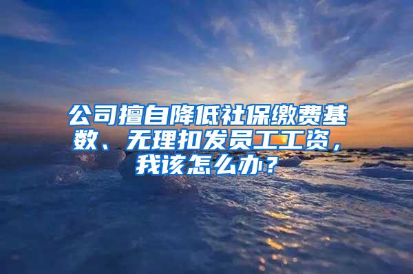 公司擅自降低社保缴费基数、无理扣发员工工资，我该怎么办？