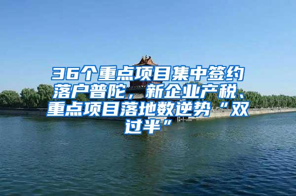 36个重点项目集中签约落户普陀，新企业产税、重点项目落地数逆势“双过半”