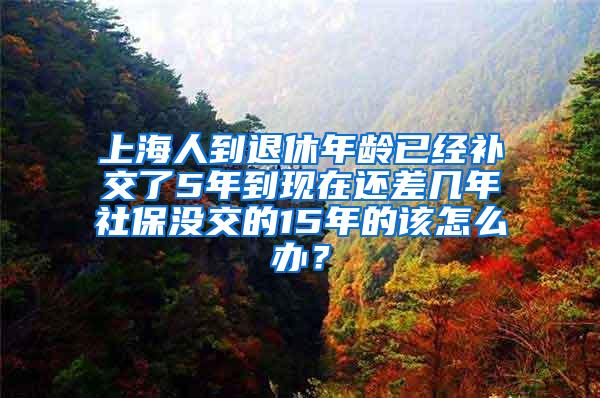 上海人到退休年龄已经补交了5年到现在还差几年社保没交的15年的该怎么办？