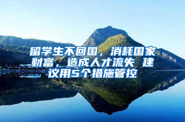 留学生不回国，消耗国家财富，造成人才流失 建议用5个措施管控