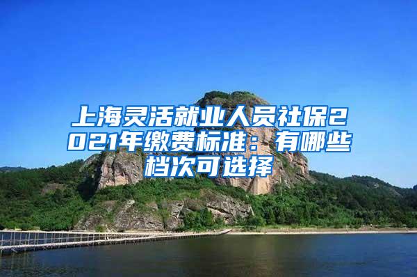 上海灵活就业人员社保2021年缴费标准：有哪些档次可选择