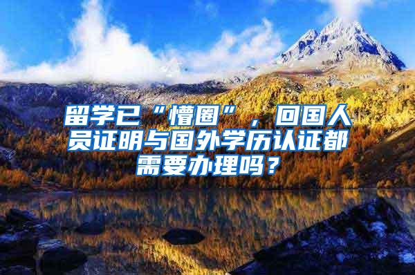 留学已“懵圈”，回国人员证明与国外学历认证都需要办理吗？