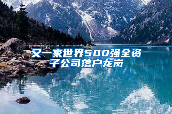 又一家世界500强全资子公司落户龙岗