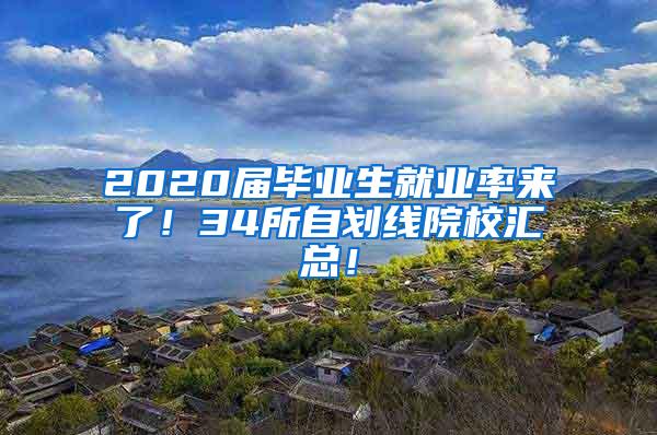 2020届毕业生就业率来了！34所自划线院校汇总！