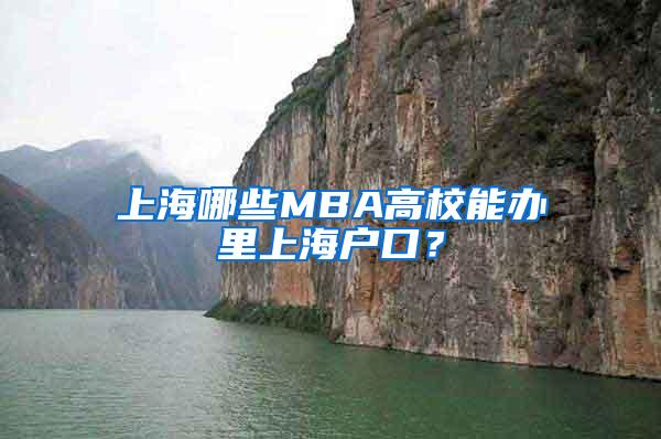 上海哪些MBA高校能办里上海户口？