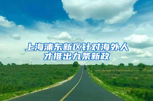 上海浦东新区针对海外人才推出九条新政
