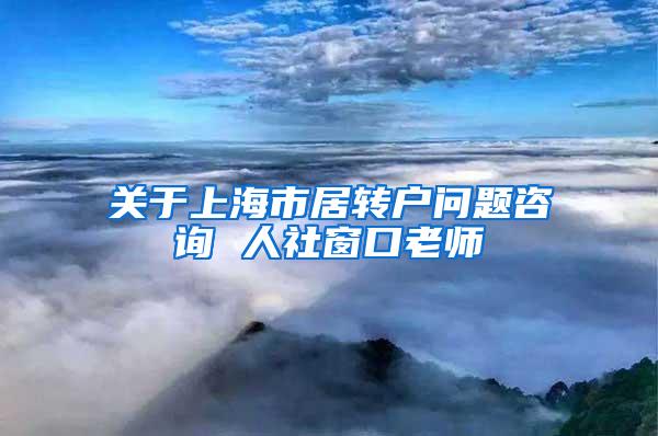 关于上海市居转户问题咨询 人社窗口老师