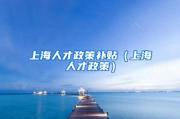 上海人才政策补贴（上海人才政策）