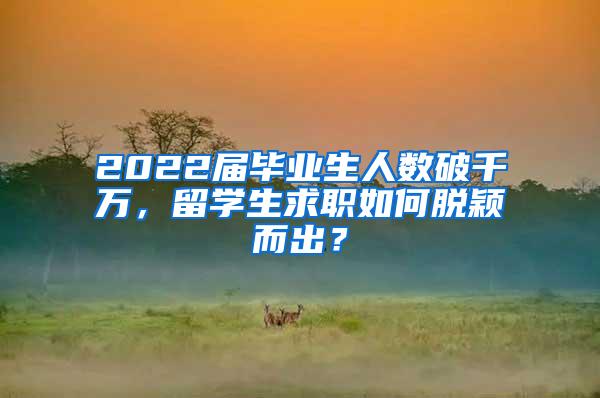 2022届毕业生人数破千万，留学生求职如何脱颖而出？