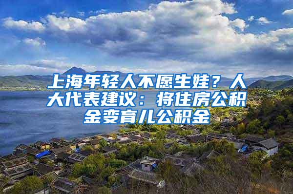 上海年轻人不愿生娃？人大代表建议：将住房公积金变育儿公积金