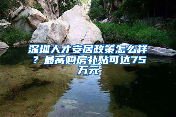 深圳人才安居政策怎么样？最高购房补贴可达75万元