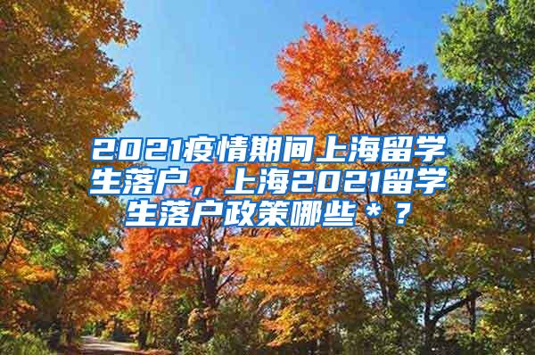 2021疫情期间上海留学生落户，上海2021留学生落户政策哪些＊？