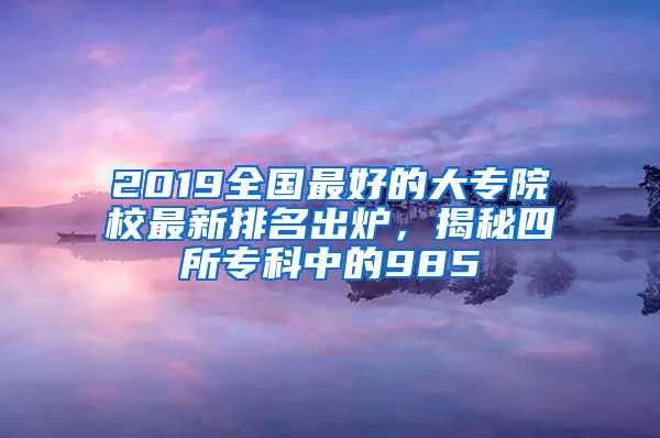 2019全国最好的大专院校最新排名出炉，揭秘四所专科中的985