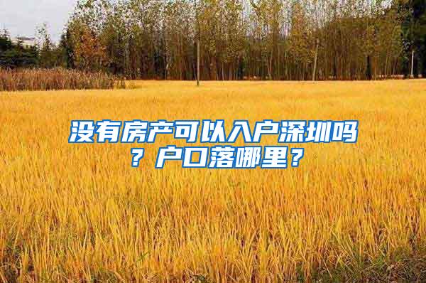 没有房产可以入户深圳吗？户口落哪里？