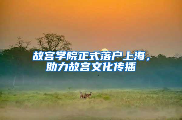 故宫学院正式落户上海，助力故宫文化传播