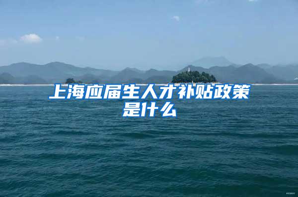 上海应届生人才补贴政策是什么