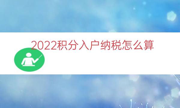 2022积分入户纳税怎么算（上海纳税积分怎么算的）