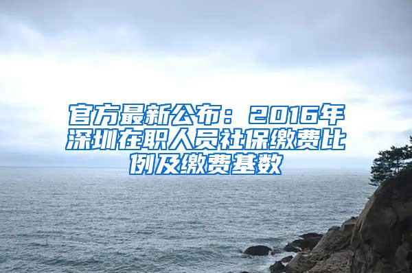官方最新公布：2016年深圳在职人员社保缴费比例及缴费基数