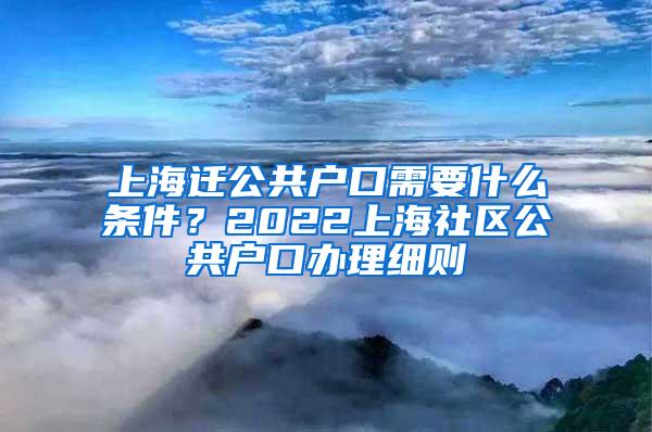 上海迁公共户口需要什么条件？2022上海社区公共户口办理细则