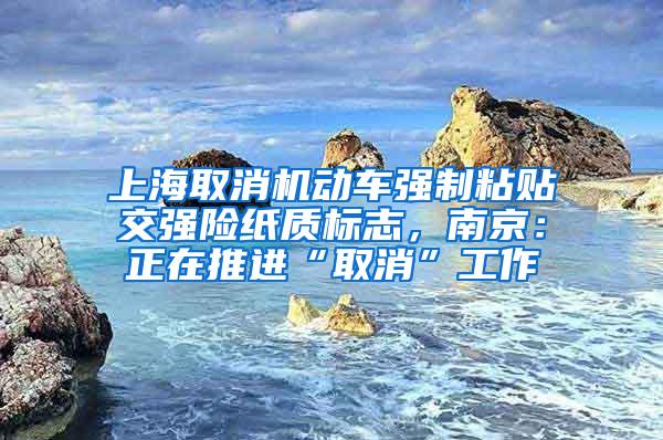 上海取消机动车强制粘贴交强险纸质标志，南京：正在推进“取消”工作