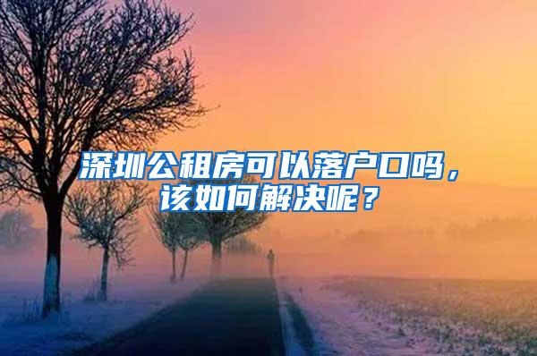 深圳公租房可以落户口吗，该如何解决呢？