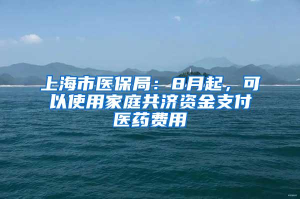 上海市医保局：8月起，可以使用家庭共济资金支付医药费用