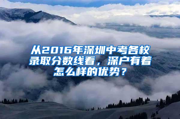 从2016年深圳中考各校录取分数线看，深户有着怎么样的优势？