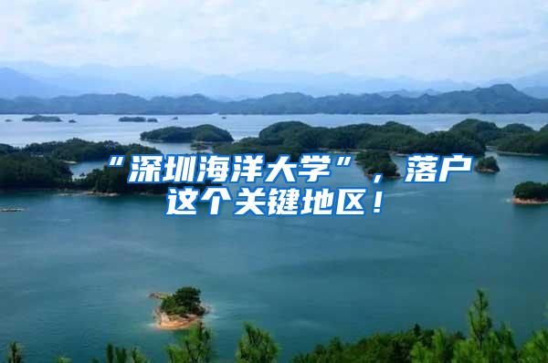 “深圳海洋大学”，落户这个关键地区！