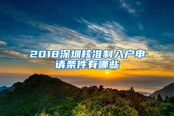 2018深圳核准制入户申请条件有哪些