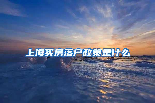 上海买房落户政策是什么