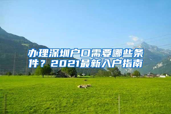 办理深圳户口需要哪些条件？2021最新入户指南