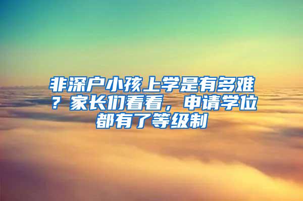 非深户小孩上学是有多难？家长们看看，申请学位都有了等级制