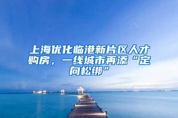 上海优化临港新片区人才购房，一线城市再添“定向松绑”
