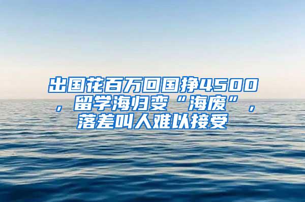 出国花百万回国挣4500，留学海归变“海废”，落差叫人难以接受